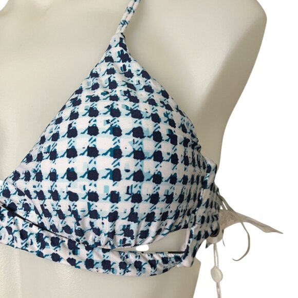 Lucky Brand Swim Reversible On the Grid Twist Bralette Bikini Top Small S - Picture 7 of 15